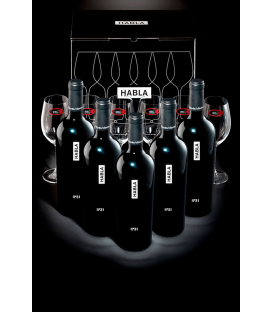 HABLA nr 31, pojemnik na 6 butelek i 6 kieliszków do wina Riedel