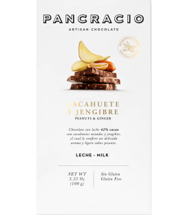 Tableta Chocolate con Leche Pancracio Cacahuete y Jengibre 