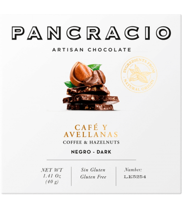 Mini Tableta Chocolate Negro Pancracio Café y Avellanas 40gr