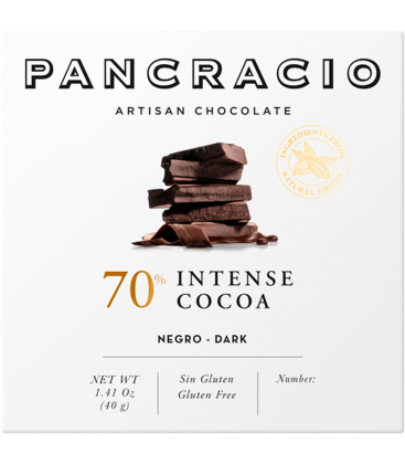 Mini Tableta Chocolate Negro Pancracio Intense Cocoa 70% 40gr